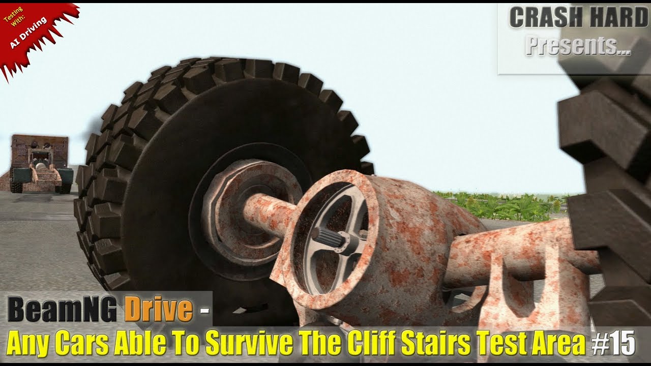 BeamNG Drive - Any Cars Able To Survive The Cliff Stairs Test Area #16