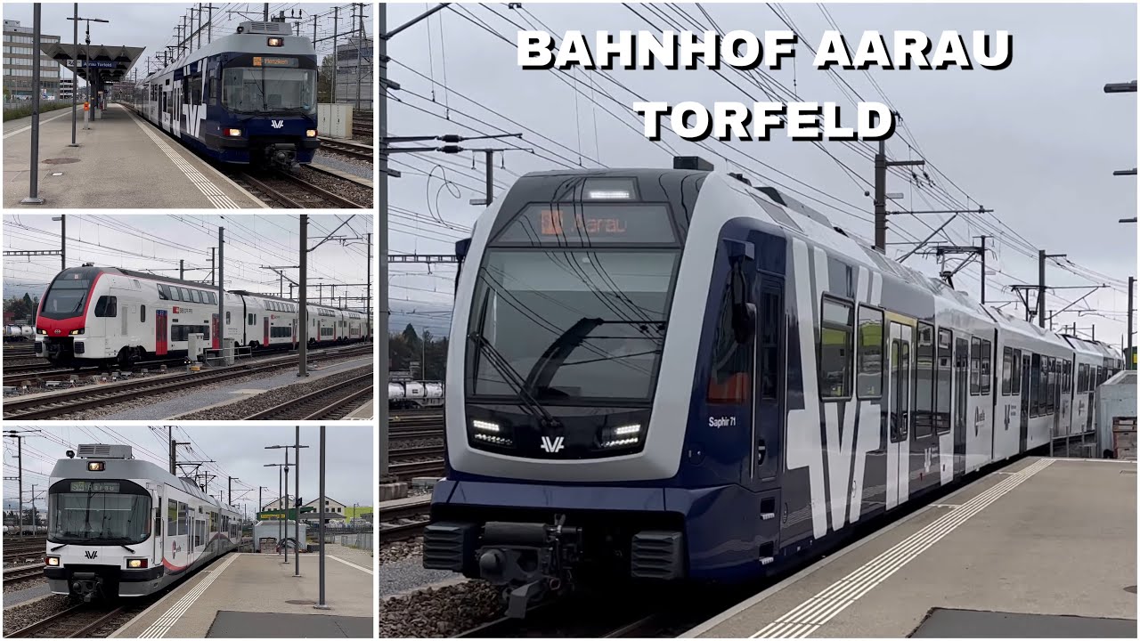 Züge beim Bahnhof Aarau Torfeld | Trains at Aarau Torfeld station (2024)