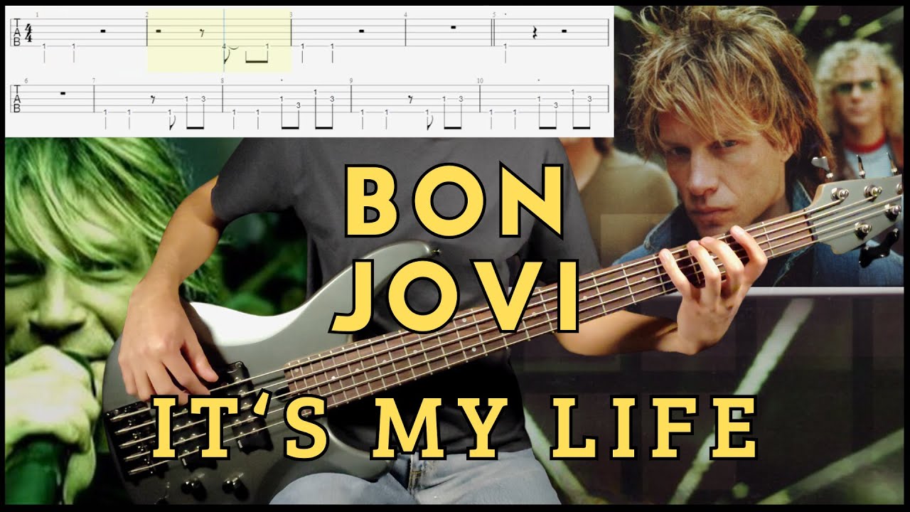 Bon Jovi - It's My Life (Bass Cover w/Tab & Backing Track)