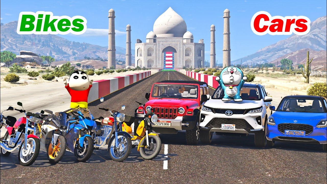 gta 5 Indian cars and bikes taj mahal jump challenge telugu | gta 5 taj mahal jump | gta 5 telugu