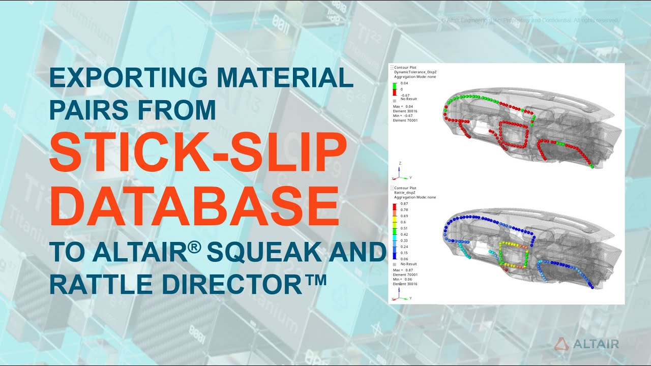 Exporting Material Pairs from AMDC Stick-Slip DB to Altair® Squeak and Rattle Director