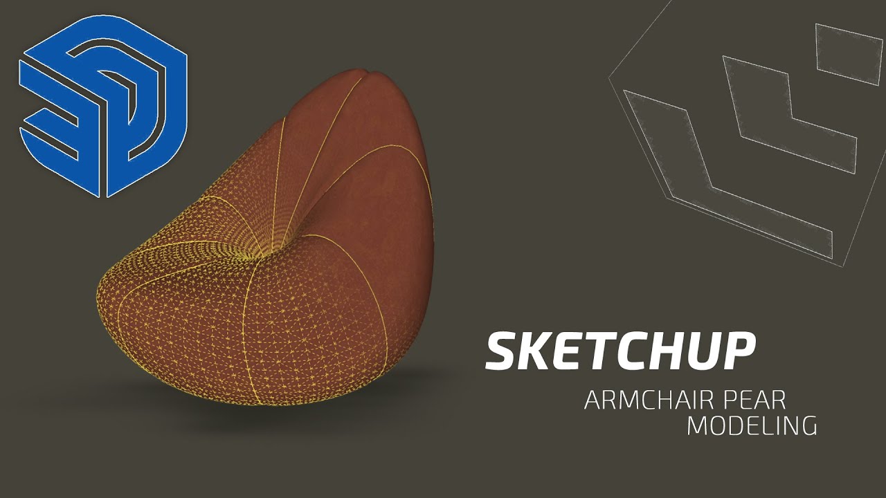 Sketchup Koltuk Modelleme | Modeling Pear Armchair