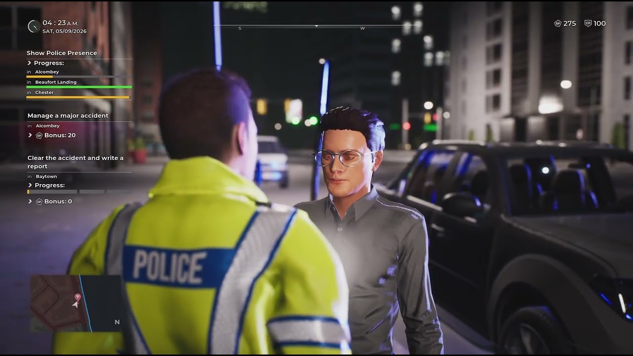 Car Caught Fire After Accident Police Simulator Patrol Officers