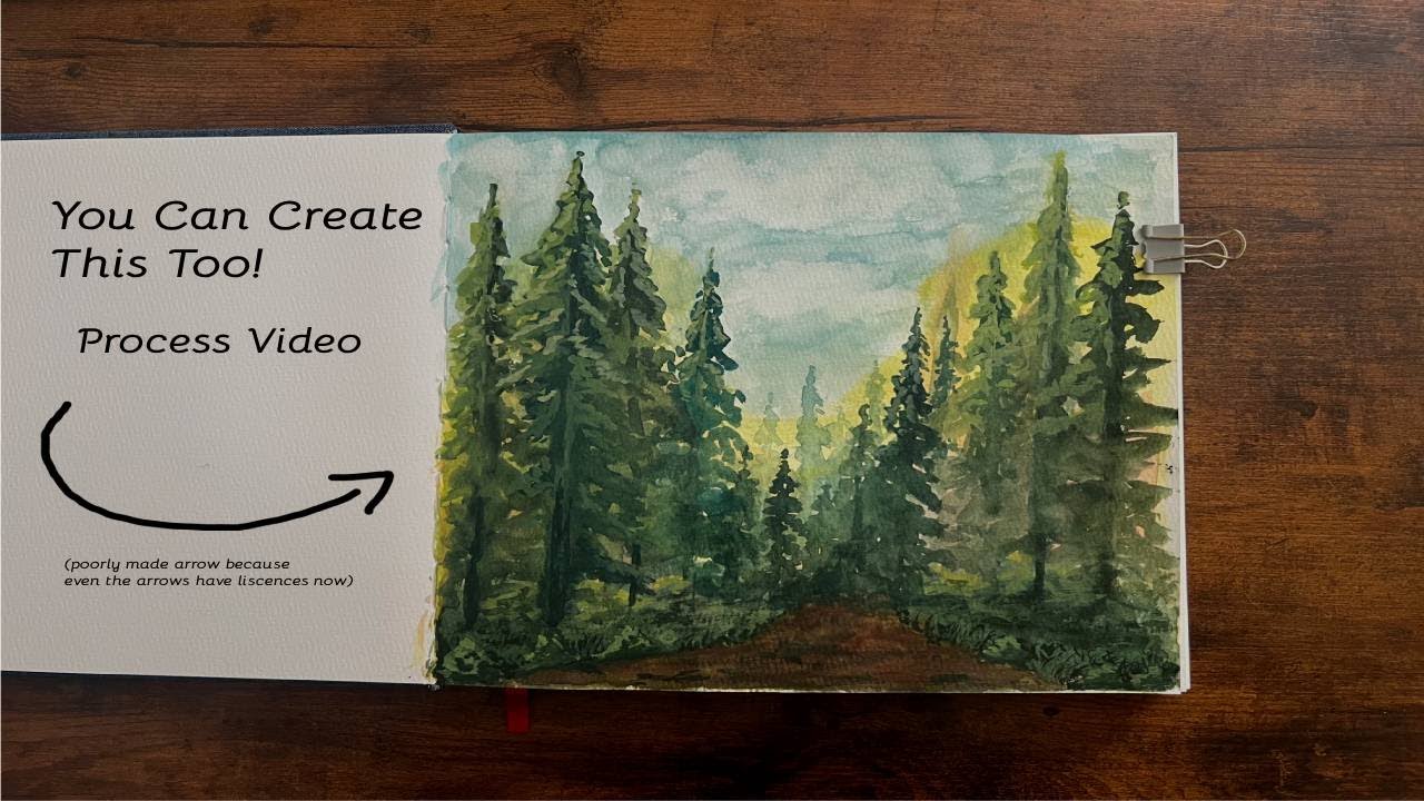 Create a Pine Forest using Watercolor