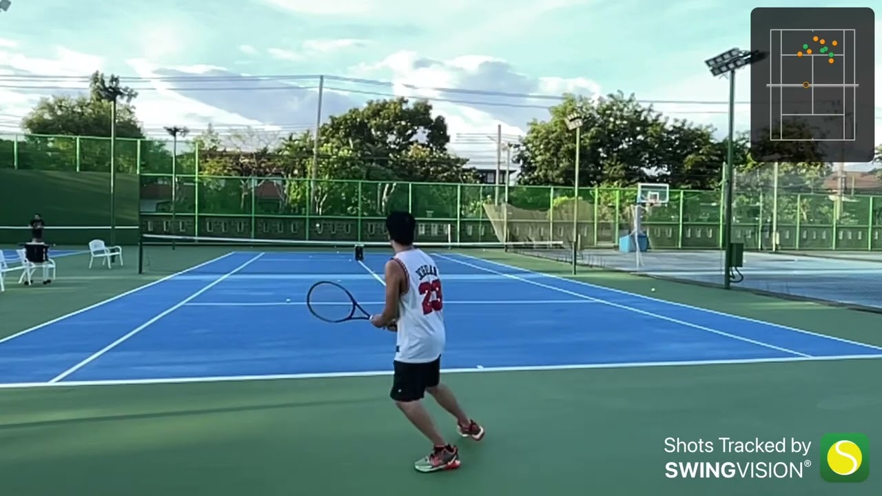 Nisplay Tennis Ball Machine - Defensive drill with oscillator