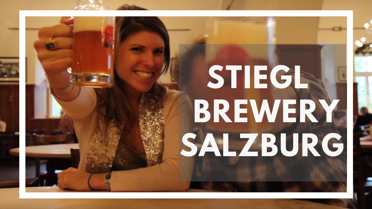 Drinking Beer at Stiegl Brewery in Salzburg, Austria