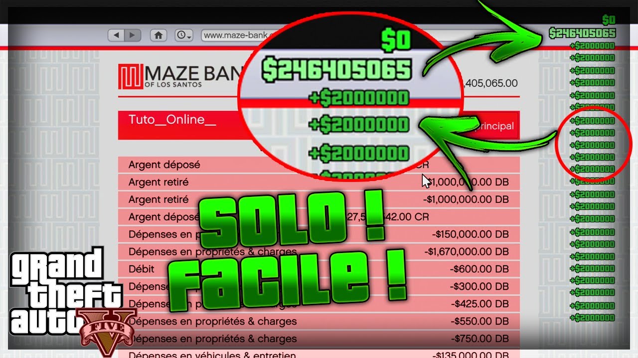 MEILLEUR GLITCH D'ARGENT INFINI SOLO DU MOMENT GTA 5 ONLINE 1.52