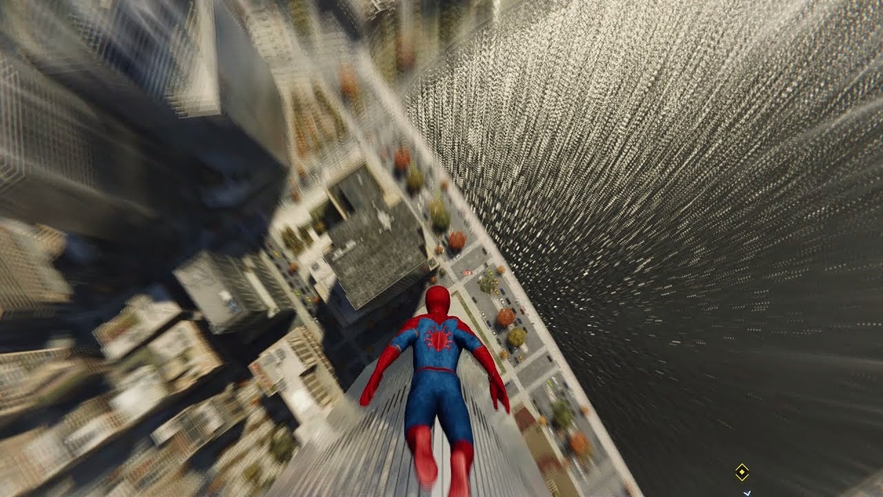 Marvel's Spider Man - Free Fall From Tallest Building (With Swing)