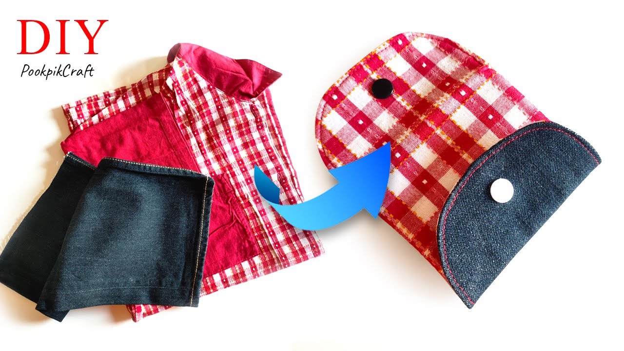 Very easy!!! Double wallet from old jeans and an old shirt | กระเป๋าสตางค์ 2 ชั้น