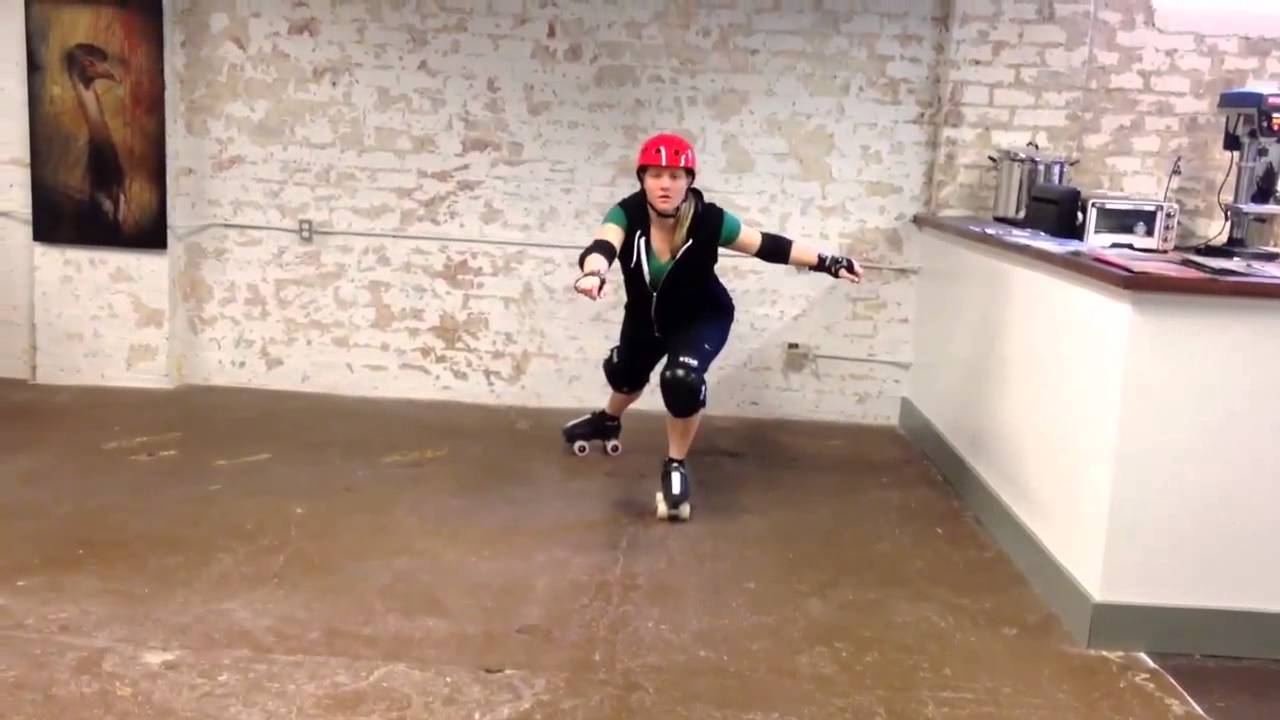 Roller Derby's Wild Cherri - How to do a 'power stop'