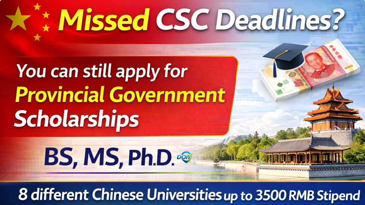 Apply for Chinese Provincial Government Scholarships I 8 Universities I 3500 RMB Stipend