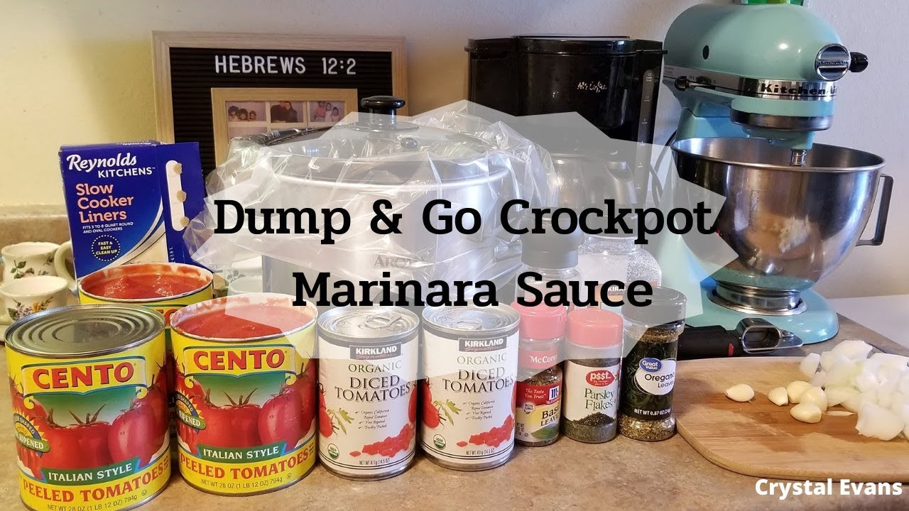 HOW TO MAKE MARINARA DUMP & GO MARINARA SAUCE in the SLOW COOKER CROCKPOT RECIPE | Crystal Evans