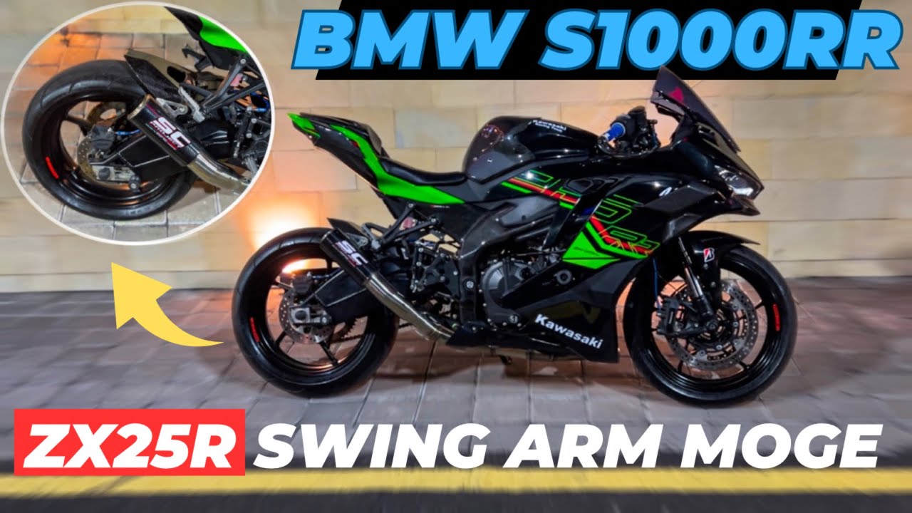 REVIEW LIMBAH MOGE SWING ARM BMW S1000R DI ZX25R🔥ASLI GOKIL TAMPILAN LOOK MOGE‼️ #zx25r #armmoge