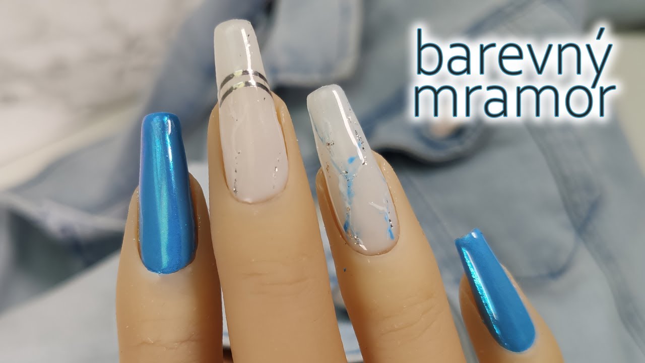 Modrý mramor | inspirace na letní nehty  || 