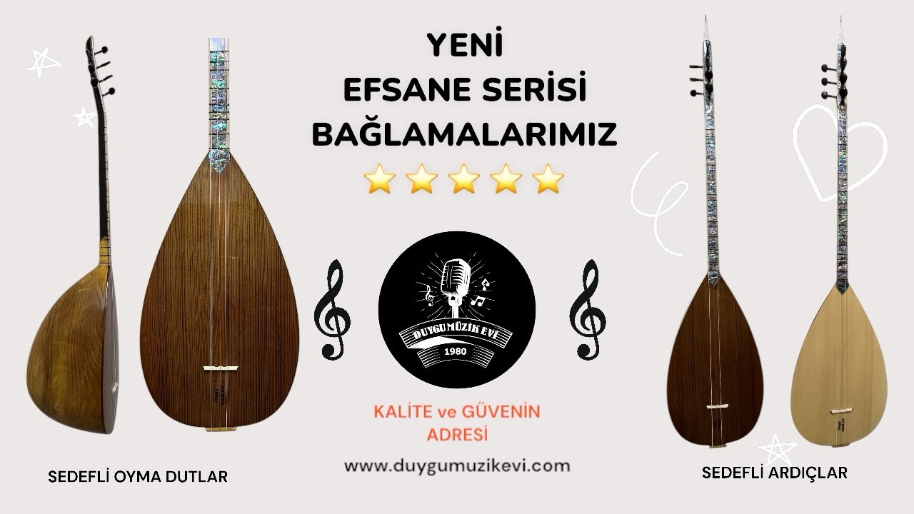 Yeni Efsane Serisi sedefli  Oyma Dut ve Ardı&ccedil; bağlamalar ( Duygu m&uuml;zik evi )