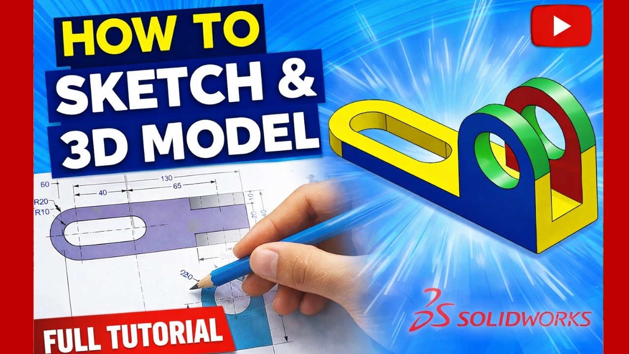 SOLIDWORKS Exercise 05 – From 2D Drawing to 3D Model (Full Tutorial)
