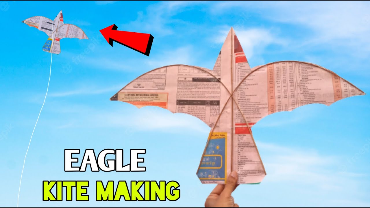 How to Make a Newspaper Eagle Kite | Kite Making | Flying Kite | Easy to make