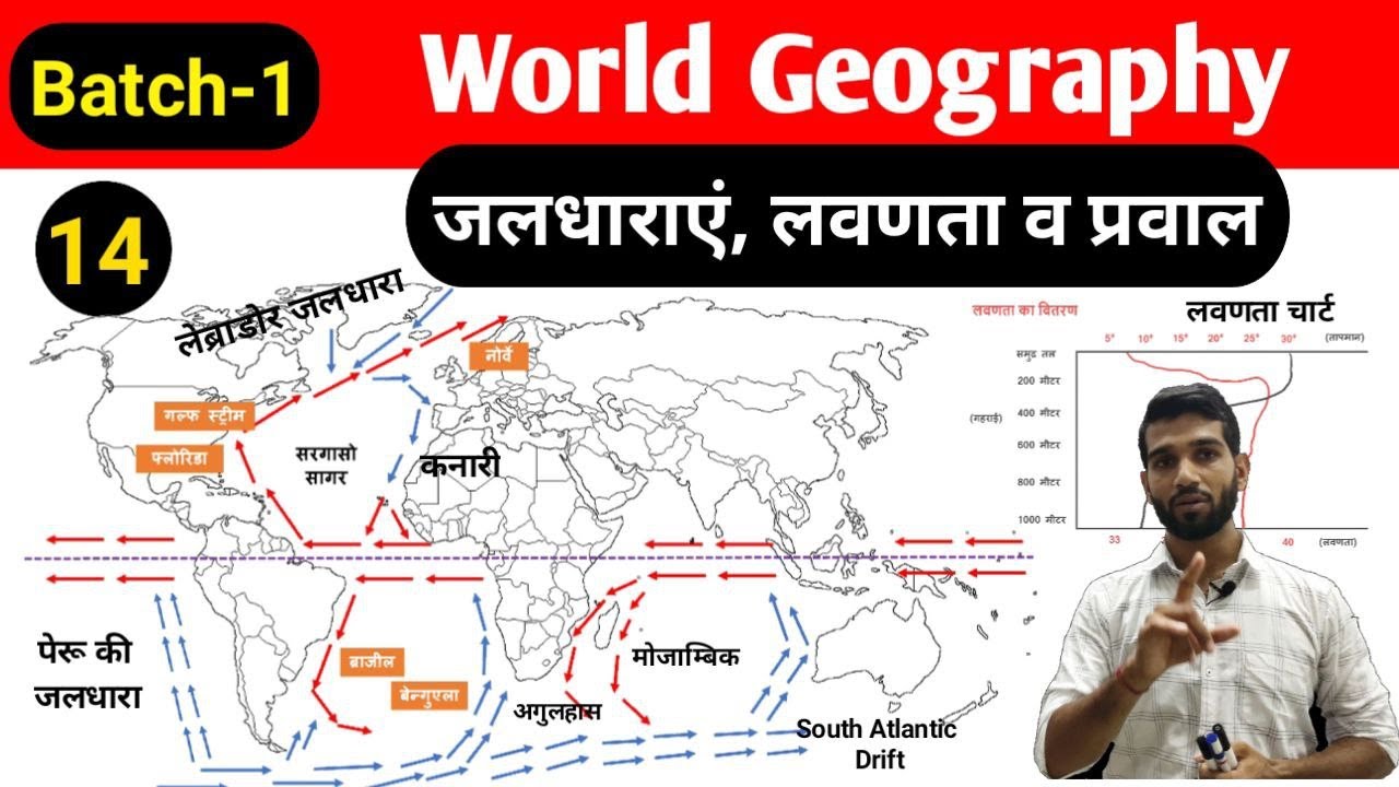महासागरीय लवणता , जलधाराएँ , समुद्र के नियम व् प्रवाल भित्ति | गर्म व् ठंडी जलधाराएँ | सारगेसो सागर