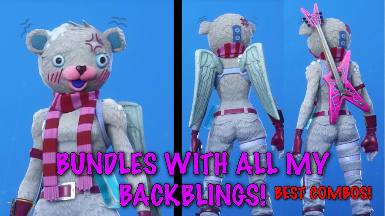 *NEW* FORTNITE BUNDLES WINTER TEDDY SKIN! BUNDLES SHOWCASED WITH ALL MY BACKBLINGS - BEST COMBOS!