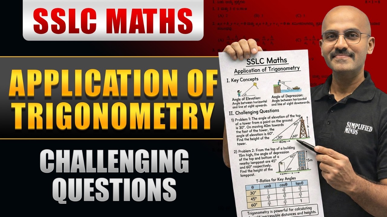 SSLC Maths 2026 | Application of Trigonometry | Application Based | Fix 80/80! 🚀| SimplifiedMinds