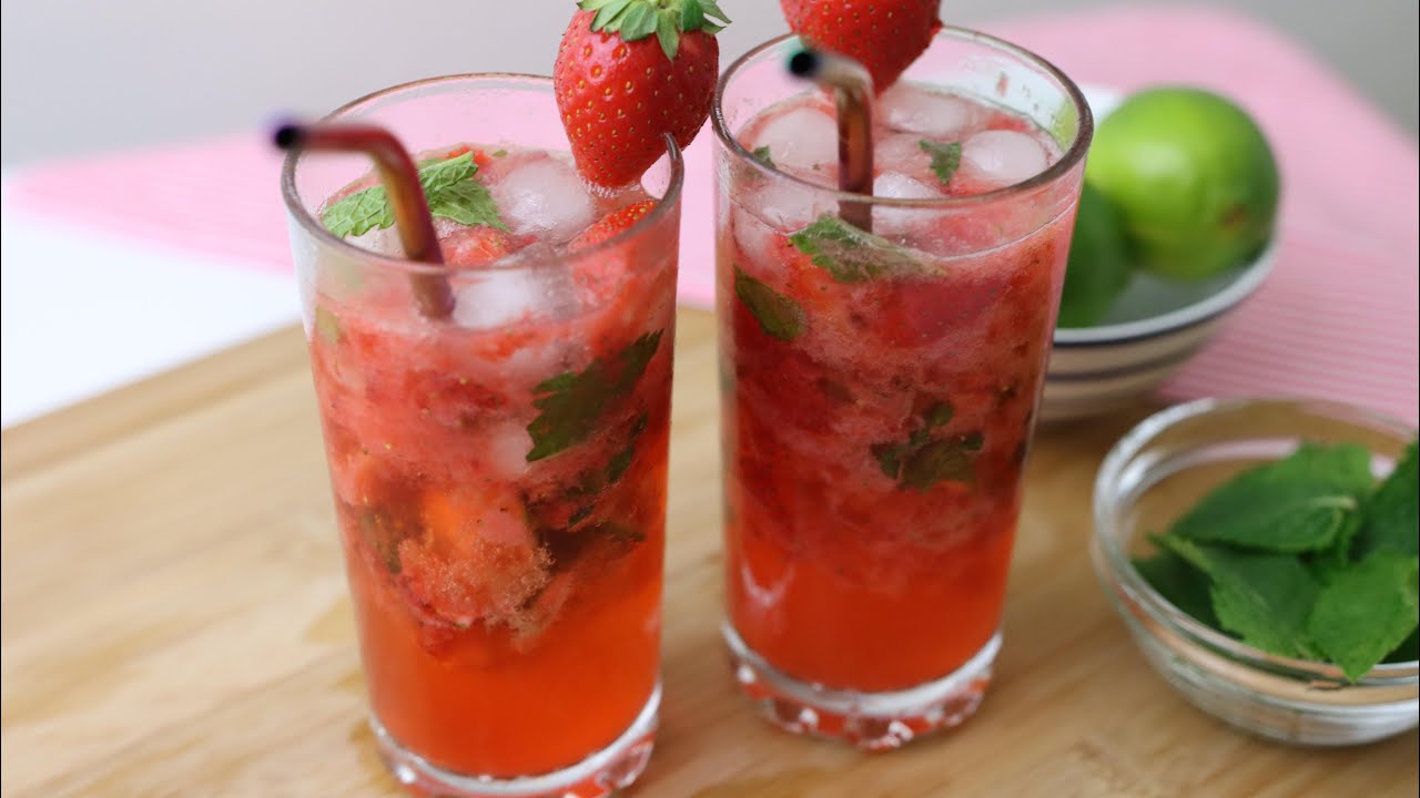Strawberry Mojito | Summer Cooler Drinks | Refreshing Mocktail