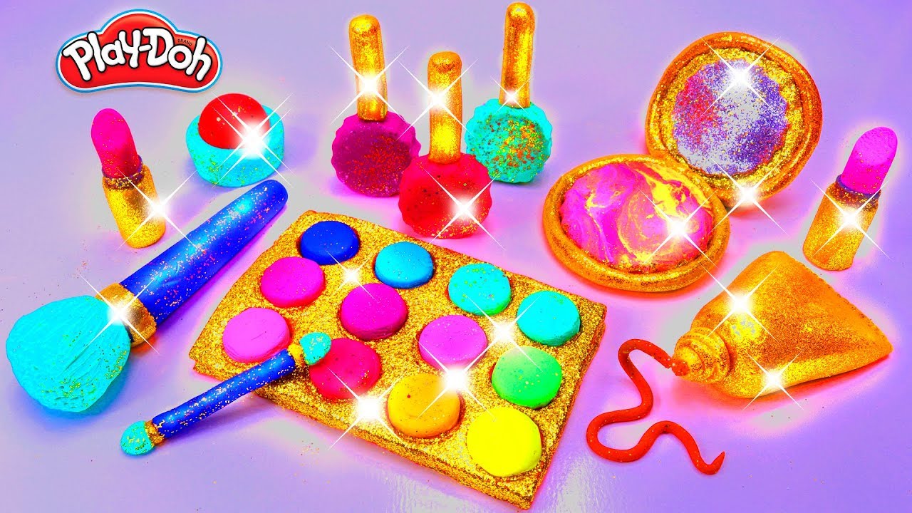 Play Doh Makeup Set How to Make Eyeshadow Lipstick 💄 Nail Polish 💅 TOP 5 2018 Fun for Kids