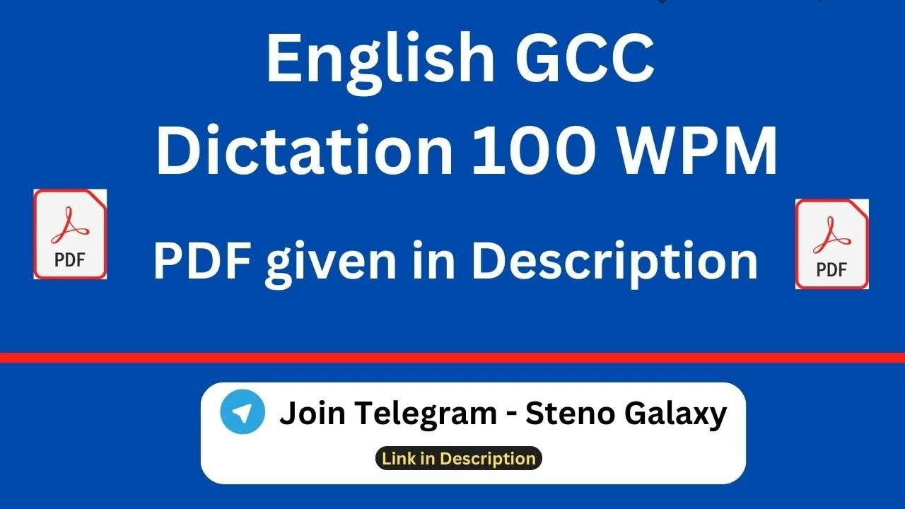 GCC English Dictation 100 WPM || English General || 