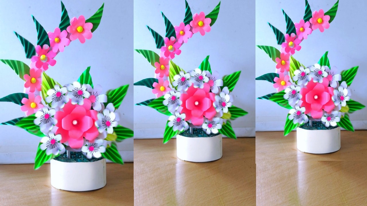 beautiful flower bouquet making with paper / diy flower bouquet