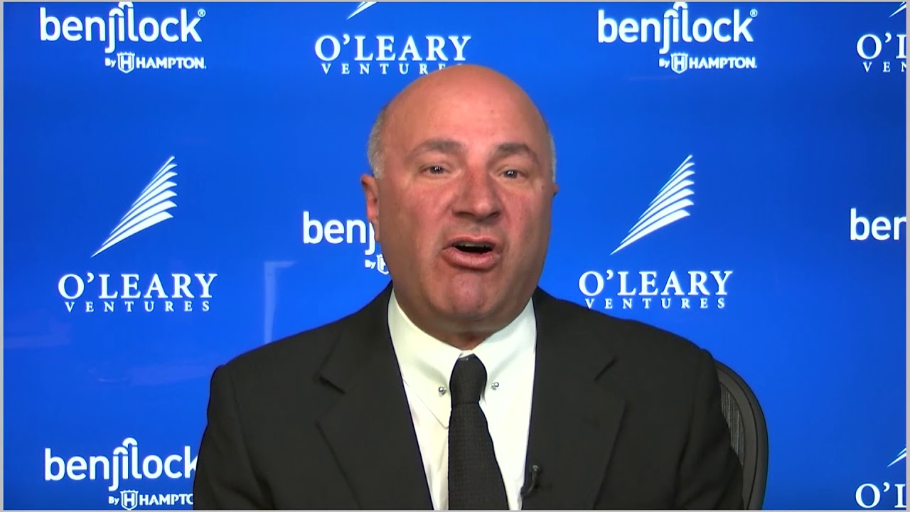 Kevin O'Leary congratulates Benjilock at the 2018 Edison Awards