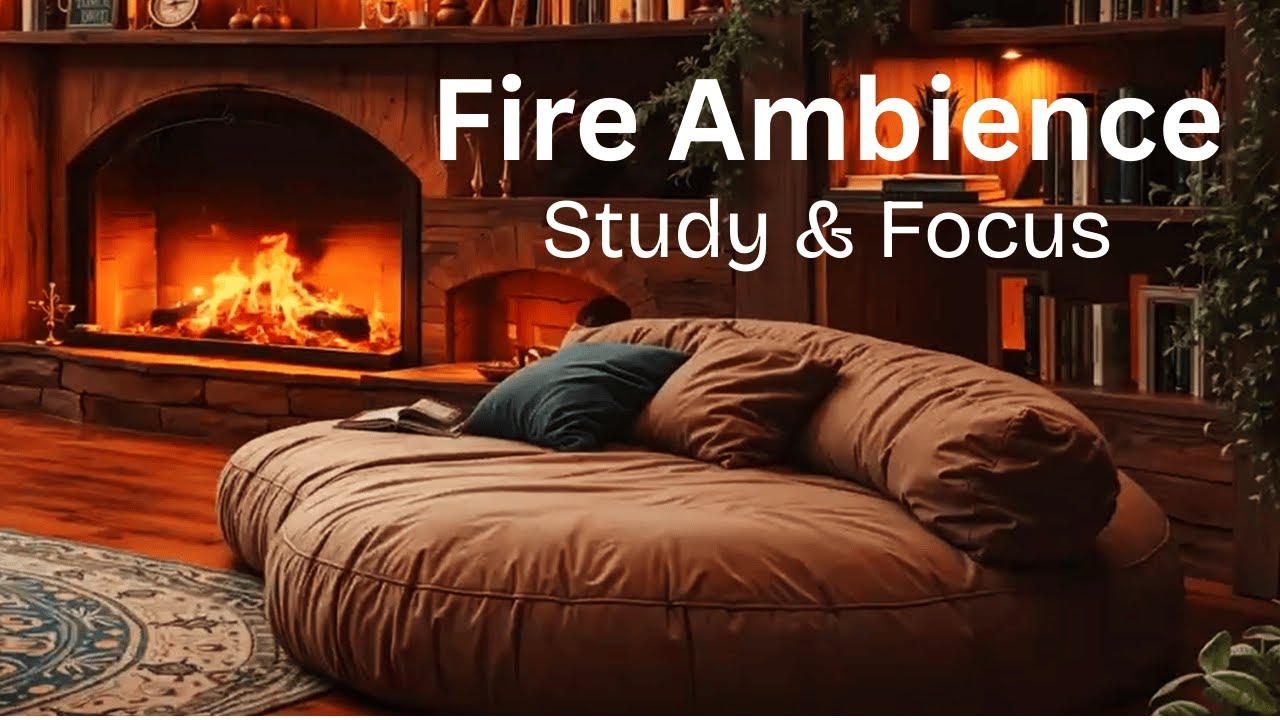 Cozy Fireplace Crackle 🔥 | Warm Fire Sounds for Study & Focus (1 Hour)