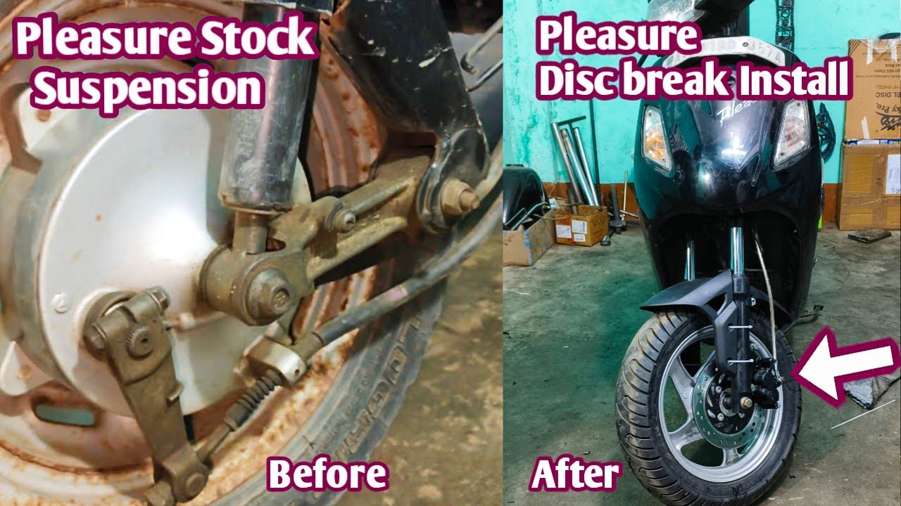 hero Pleasura front Disc Brake install