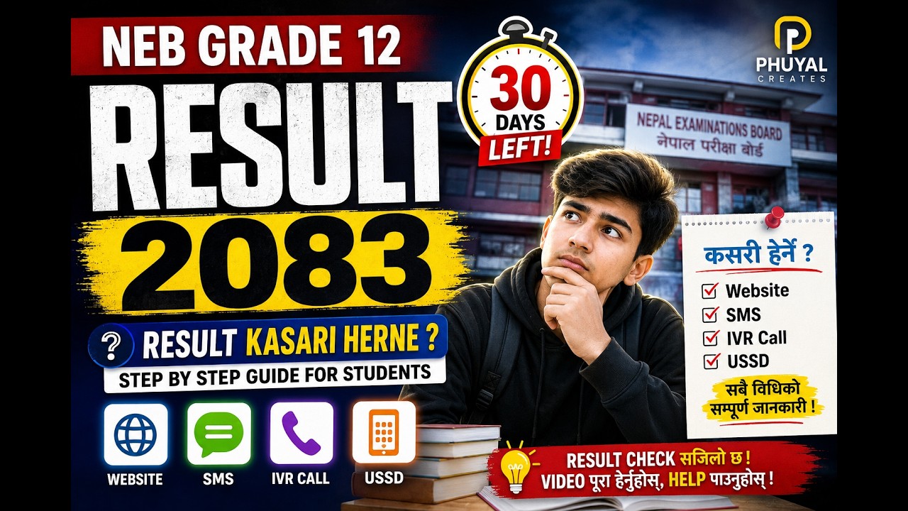 🔥 NEB Grade 12 Result 2083 | Result कसरी हेर्ने? 📱💻Website SMS IVR Call USSD सबै Method एकै भिडियोमा
