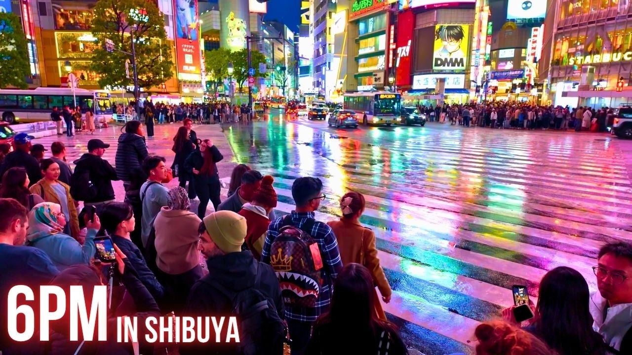 😍こんなにキレイって知ってた？雨上がりの夜の渋谷スクランブル交差点 2026 4kHDR