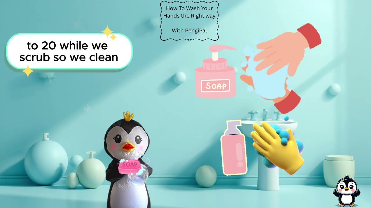 How to Wash Your Hands the Right Way | Kids Hygiene with Pengipal 🧼