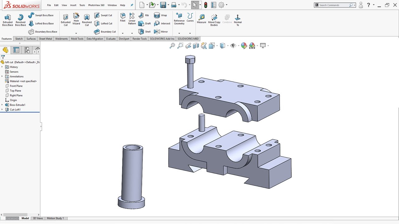 Учебное пособие по SolidWorks | Разобранный вид и анимация