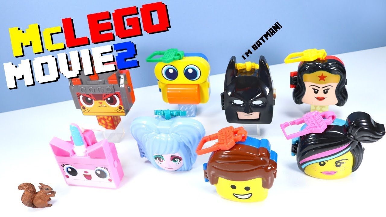 The LEGO Movie 2 McDonalds Happy Meal Toy Collection Head Clips 2019
