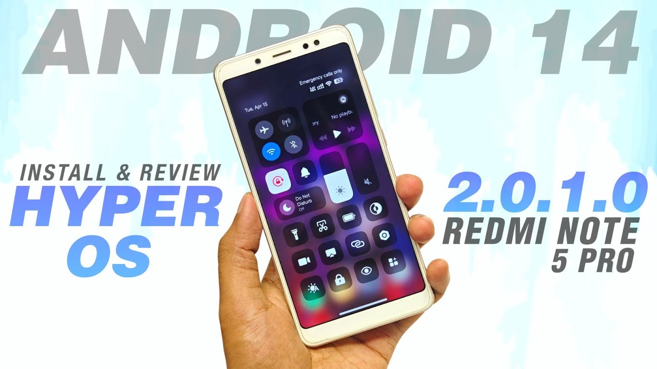 Hyper OS 2.0.1.0 For Redmi Note 5 Pro | Android 14 | iOS Style Control Center | Install & Review