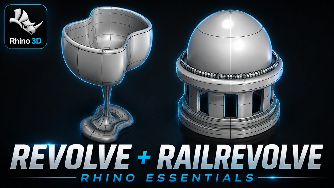Rhino 3D Tutorial: Easy Creative Shapes with Revolve & RailRevolve