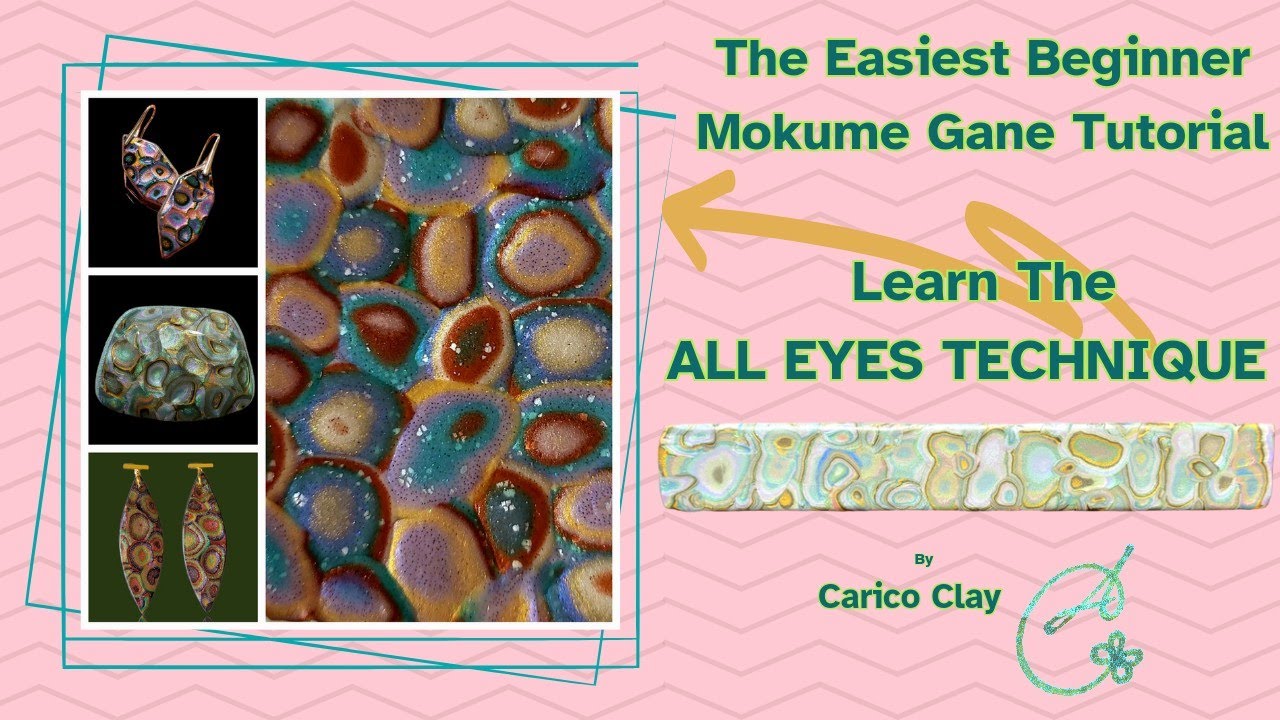 Polymer Clay Tutorial Beginner Mokume Gane | All Eyes Technique Easy to Follow | 3 Dimensional Look.