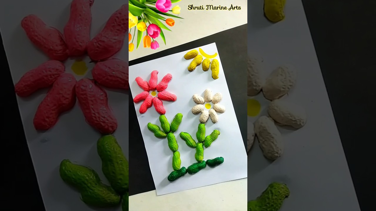 Peanut Shell Flower | Peanut Shell Craft Ideas #shorts #shortsfeed #youtubeshorts #trending #diy