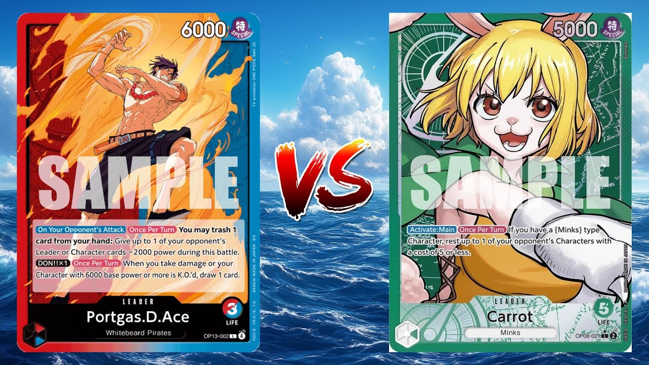 One Piece TCG Red Blue Ace VS Carrot!!