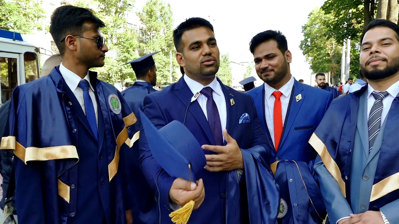 Graduate from India Swadhin Mohapatra with his friends.