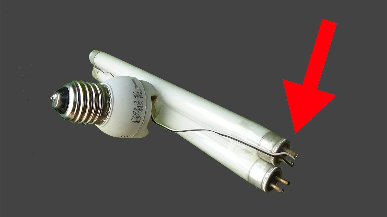 How to Turn Broken CFL into 2 Fluorescent Tube Light,diy light