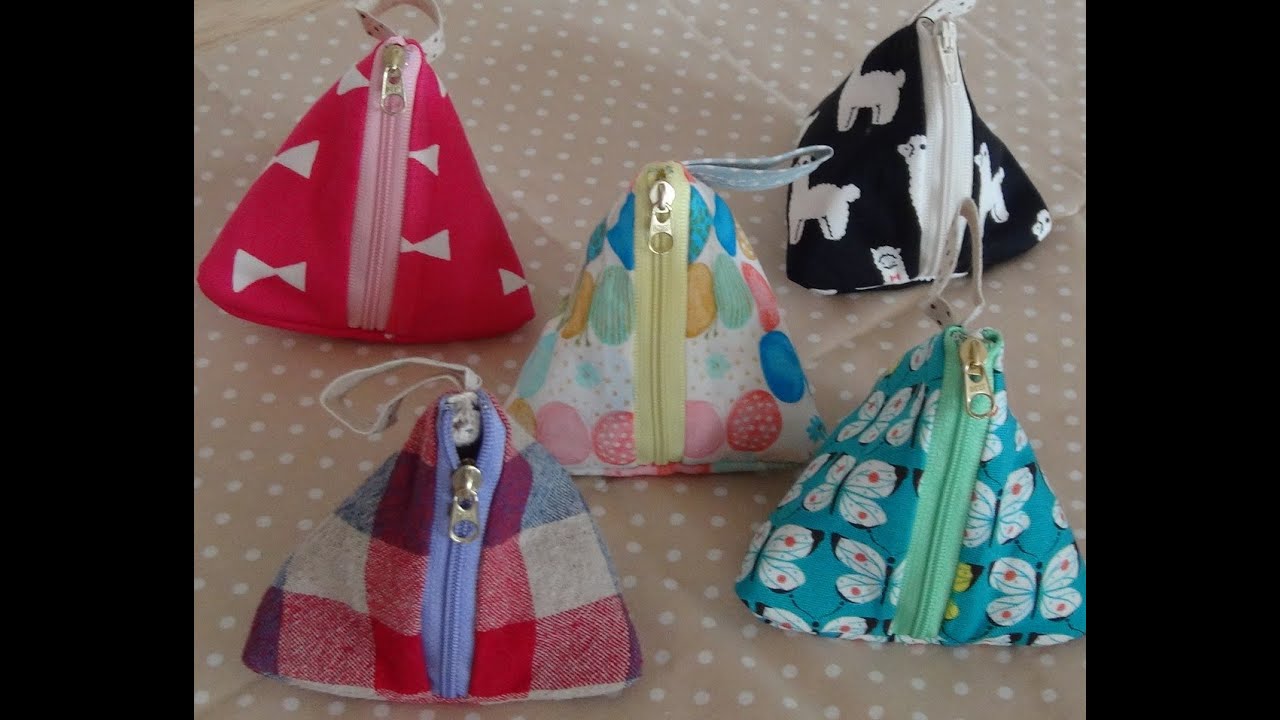 テトラ三角ポーチの作り方  DIY Triangle Zipper Pouch Tutorial