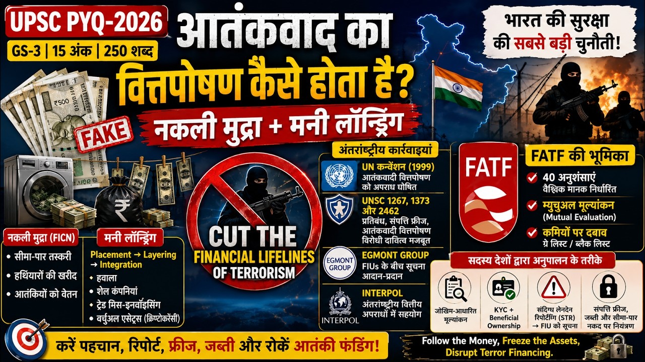 आतंकवाद की Financial Lifelines कैसे काटें? 🔥 FATF, FICN & Money Laundering | UPSC 2026