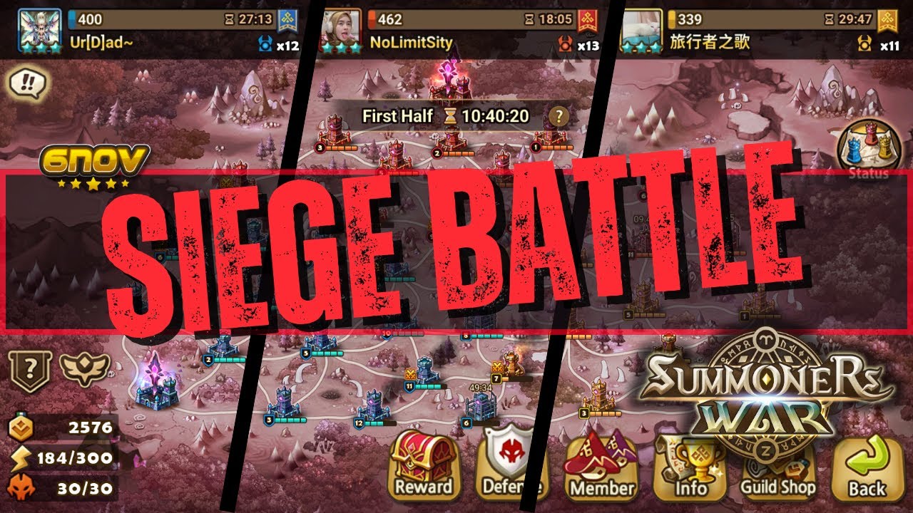 [SeigeLog-291225] SiegeWars P3-G1 [SixNov] | Summoners War : Sky Arena | Siege Battle SS20