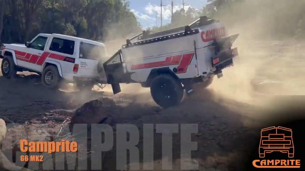 MQ Patrol Towing a Camprite Camper Off Road - Unstoppable Off Road Camper
