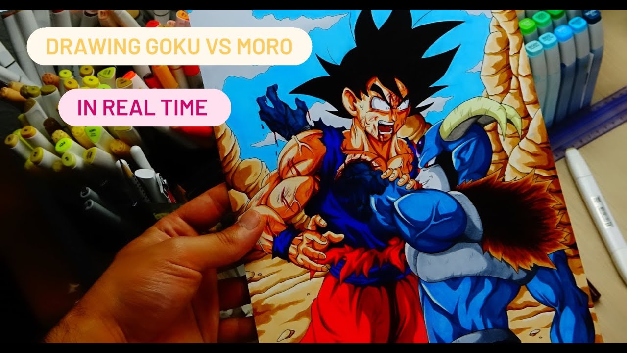 Drawing MORO KILLING GOKU in REAL TIME | Over 8 HOURS Drawing STRAIGHT! | 4K
