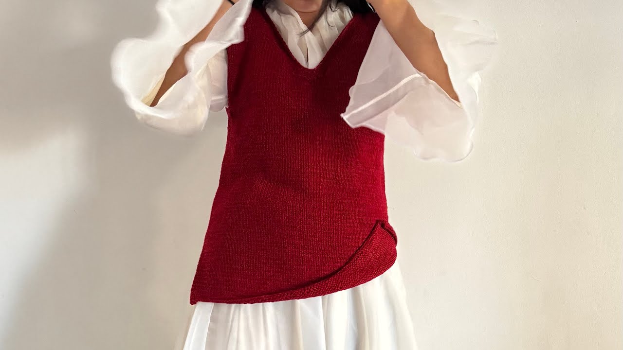 Sleeveless shirt (red) #crochet #örgü #örgümodelleri 