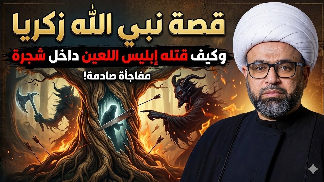 قصة نبي الله زكريا وكيف قتله ابليس اللعين بمساعدة قومة داخل شجرة - الشيخ ياسين الجمري 
